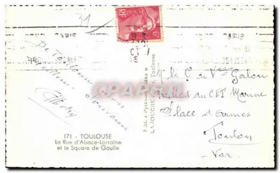 Place du Capitole — Toulouse — Editor Elfe, n° 31 — Verso