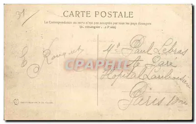 Toulouse, Jardin Lafayette — widok z parku z promenadą — wydawca: Services Majeurs et Cie, Toulouse — Rewers