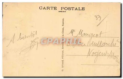 Stara pocztówka Bordeaux Quai Carnot na tle Le Desirade coursier de Chine — Rewers