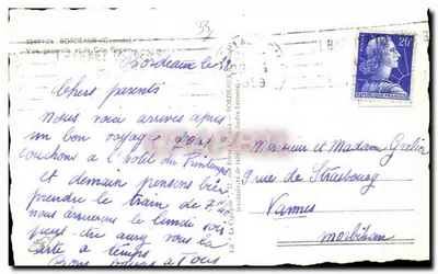 Vista general de Burdeos — Cité Pincon — La Cigogne — Reverso