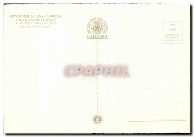 Fioritura com a muleta — (17) - Manoletina — (17) Passo adornado com a bandeira vermelha — Laïetana, série 5518 — Verso