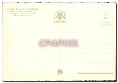 Toreo a cavalo — Rejoneo — editor Laietana, série 5518 — Verso