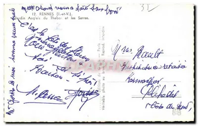 Angielski ogród Thabor i szklarnie — Rennes (Ille-et-Vilaine) — Wydawnictwo Globus, Paryż — Rewers