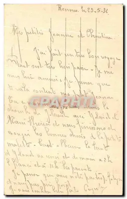 Rennes - Le Thabor (Jardin des Plantes) - A Grande Cascata — Loïc, n° de série não visível — Verso