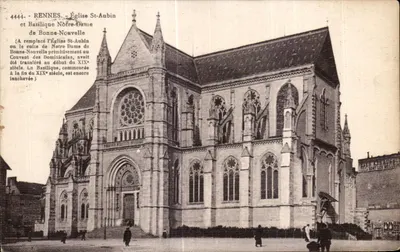 Rennes - Igreja de Saint-Aubin e Basílica de Nossa Senhora de Bonne-Nouvelle — editor Laurent-Nel, n° 4444