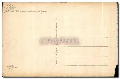 Rennes — Vista geral tirada do Taabor — Cartas 'La Cigogne', Rennes — Verso
