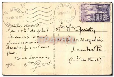 Saint-Servan — Port Saint-Père widziany z Corbières — W oddali Dinard — Wydawnictwo La Cigogne, nr 661 — Rewers