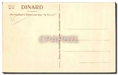 De Punt van DINARD gezien vanuit de Vicomtìe — Serie 2 N° 11 — Uitgave M. PAMBRUN Dinard — Achterkant
