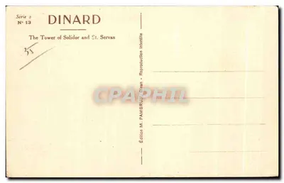 Dinard-la-Vicomte — Torre Solidor e Igreja de St-Servan — Edição M. Pambrun, Dinan — Verso