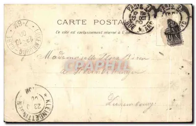 Les Pavillons d'Italie, Ottoman, États-Unis, Autriche, et Bosnie — Exposition Universelle de Paris 1900. Imprimé sur la carte par Kunzi Frères éditeurs. — Verso