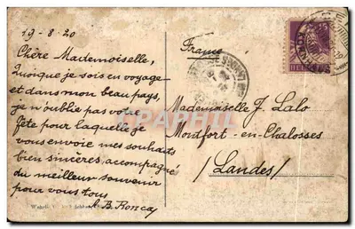 Interlaken, Ruina Unspunnen, Eiger, Mönch i Jungfrau — wydawca Wehrli, nr 3063 — Rewers