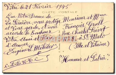 Wokół Vitré (Ille-et-Vilaine) — Kaplica Peinière — J. Moran, wyd. rep. int. — Rewers