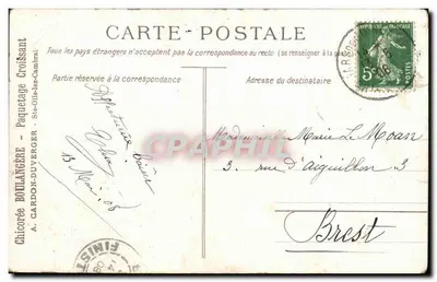 Jezioro Como — panoramowa wizja z wille i górami — wydawca A. Cardon-Duverger, Ste-Olle-les-Cambrai — Rewers