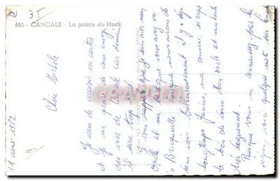 La Cigogne — La pointe du Hock — Cancale — Éditeur : La Cigogne, n° 655 — Verso