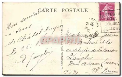 Châtel-Guyon — Hotéis Continental e International — editor Goustefongeas, n° 1570 — Verso