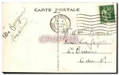 Paris - Buttes-Chaumont — Die Ziegelbrücke — A. L. n°172 — Rückseite