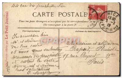 Antibes — Vista das Alpes tirada do farol da Garoupe — Le Petit Journal — Verso