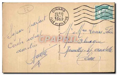 Dinard (Ille-et-Vilaine) — Plaża, widok z Hotelu Crystal — Wydawnictwo Dagonne — Rewers