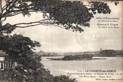 La Vicomté-sur-Rance — Ujście rzeki Rance — Skalny wysep Bizeux — Wydawnictwo Guérin, St-Malo (I.-et-V.)