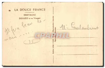 Dinard en zijn Vicomté — Bretagne — Artistieke uitgave YVON — Achterkant