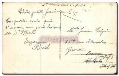 Dinard - A Promenade dos Ailiés e a Ponta do Moulinet — editor CH DES ARTS PHOTOGRAPHIQUES - STRASBOURG-SCHILTIGHEIM, n° 50 — Verso