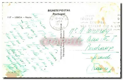 Place du Commerce — Lisboa — editor Bilhete Postal, n° 117 — Verso