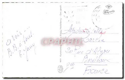 Heidelberg przy świetle księżyca — nocny widok z zamkiem i rzeką — 9019, Kunstverlag Eilm. v. Köpfg, Heidelberg — Rewers