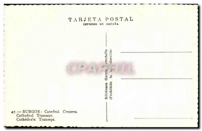 Burgos — Kerk: Trasversaal — Ediciones García Garrabella, n° 47 — Achterkant