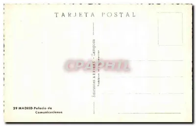 Palácio das Comunicações — Madrid — Edições Arríbas — Verso