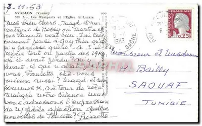 Avallon (Yonne) — Los Muros y la Iglesia de San Lazaro — Mélia — Reverso