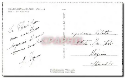 Chatillon-en-Bazois — O Castelo — CIM — Verso