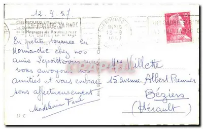 Cherbourg - A Estação do Clube de Yacht e a Montanha do Roule — Alex — Verso