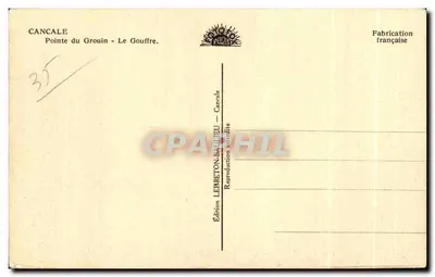Cancale - Pointe du Grouin - Le Gouffre — Wydawnictwo Lebreton-Bauleu — Rewers