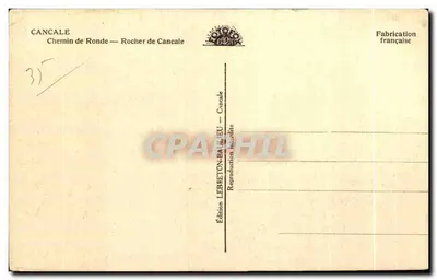 Cancale — Trasa Okrężna — Skarpa Cancale — Wydawnictwo Lebretton-Baillieu — Rewers
