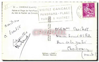 Pointe et Plage de Port-Pican — Cancale (Ille-et-Vilaine) — Éditions Gaby — Verso