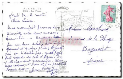 Biarritz — praia lotada — LUMICAP — Verso