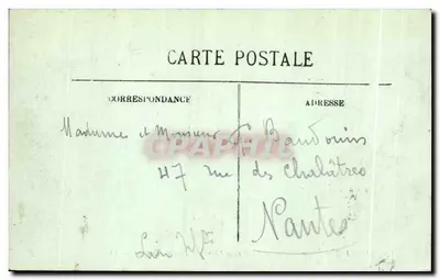 Biarritz — Promenada plażowa i latarnia morska w dzień burzy — LL. — Rewers