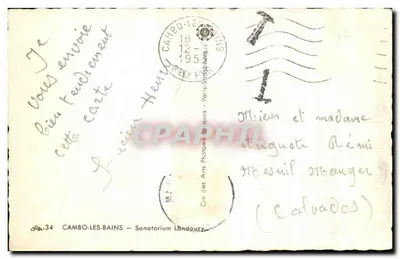 Cambo-les-Bains — Sanatorio Londouzy — editore degli Arts Photographiques — Verso