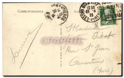 Biarritz — A Ponte do Rocher de la Vierge em tempo de tempestade — LL, n°220 — Verso
