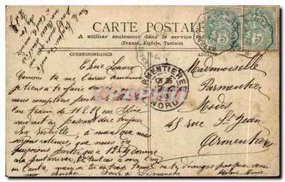 Hendaye y sus alrededores — vista del río y del paisaje — editor no identificado — Reverso
