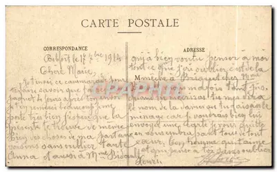 Belfort — Porta Francji, zdemolowana w 1892 — Wydanie specjalne Galerii Modernes, nr 77 — Rewers