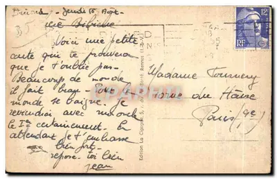 Dinard (I.-et-V.) — Muelle de las Vedettes — Hotel de la Vallée Restaurante — Reverso