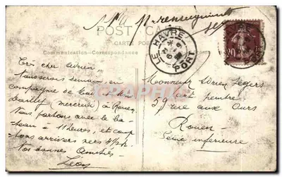 CARTE PHOTO Havrë Port 1921 — Rewers
