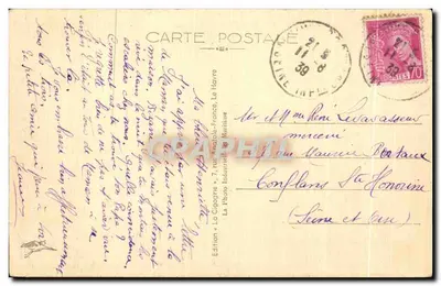 Le Havre — Pomnik Belgijskiej Uznania i Bulwar Foch — (Lagaë, rzeźbiarz) — Rewers
