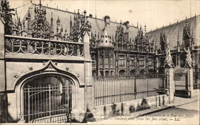 Rouen — O Palácio de Justiça — Vista geral da Rue aux Juifs — LL