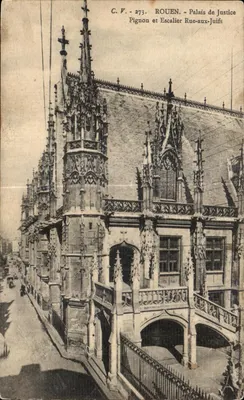 Rouen - Palácio de Justiça - Pilar e Escada da Rue-aux-Juifs
