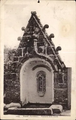 Bilhete postal antigo Baud (Morbihan) Fontaine dela Clarte