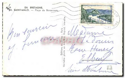 Saint-Malo — Praia de Bonsecours — Edições do Globe — Verso