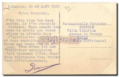 Libourne — Widok na Dordogne i Tertre de Fronsac — wydawca Libourne, nr 60 — Rewers