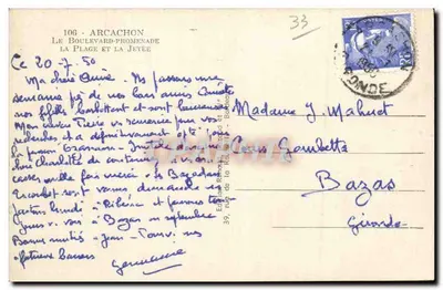 Arcachon — Plaża i przylądek — Wydawnictwo Raphaël, nr 106 — Rewers